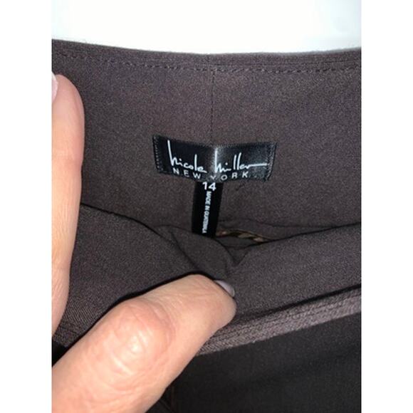 NWT Nicole Miller New York Women's‎ Capri Pants Size 14 Brown Casual Stretch - Picture 5 of 11